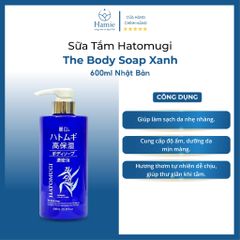 Sữa Tắm Dưỡng Da Hatomugi The Body Soap Xanh 600ml Nhật Bản