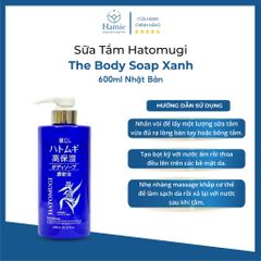 Sữa Tắm Dưỡng Da Hatomugi The Body Soap Xanh 600ml Nhật Bản