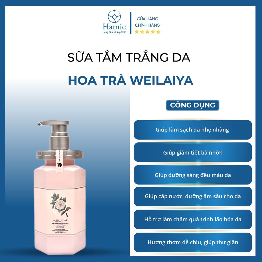 Sữa Tắm Hoa Trà Weilaiya Trắng Da 450ml Hồng Kông
