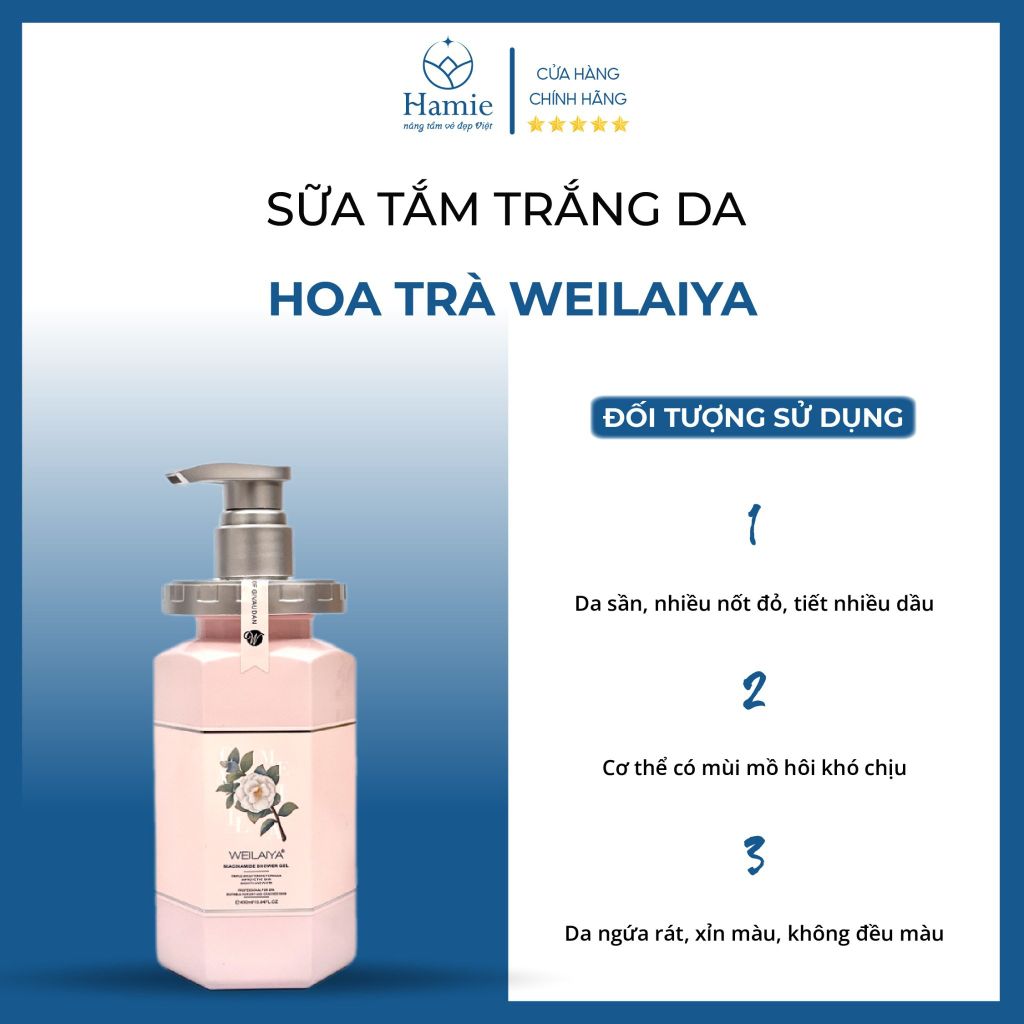 Sữa Tắm Hoa Trà Weilaiya Trắng Da 450ml Hồng Kông