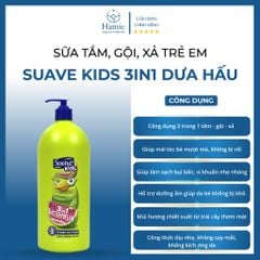 Dầu tắm trẻ em Suave Kids 3in1 Dưa Hấu 1.18 Lít Mỹ