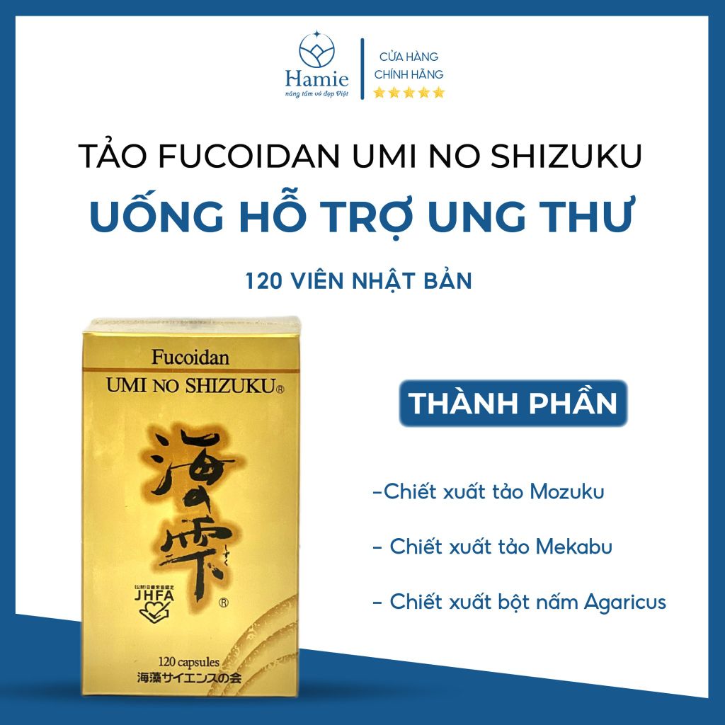 Fucoidan Umi Shizuku Nước Uống Hỗ Trợ Ung Thư 120 Viên Nhật Bản