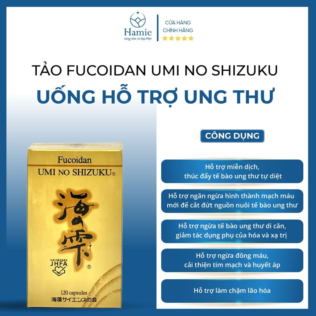 Fucoidan Umi Shizuku Nước Uống Hỗ Trợ Ung Thư 120 Viên Nhật Bản