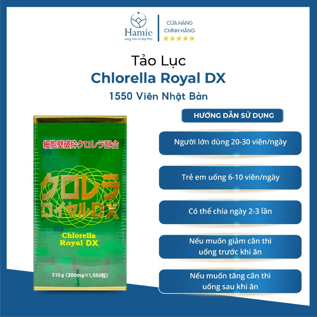 Chlorella Royal Tảo Lục DX 1550 Viên Nhật Bản