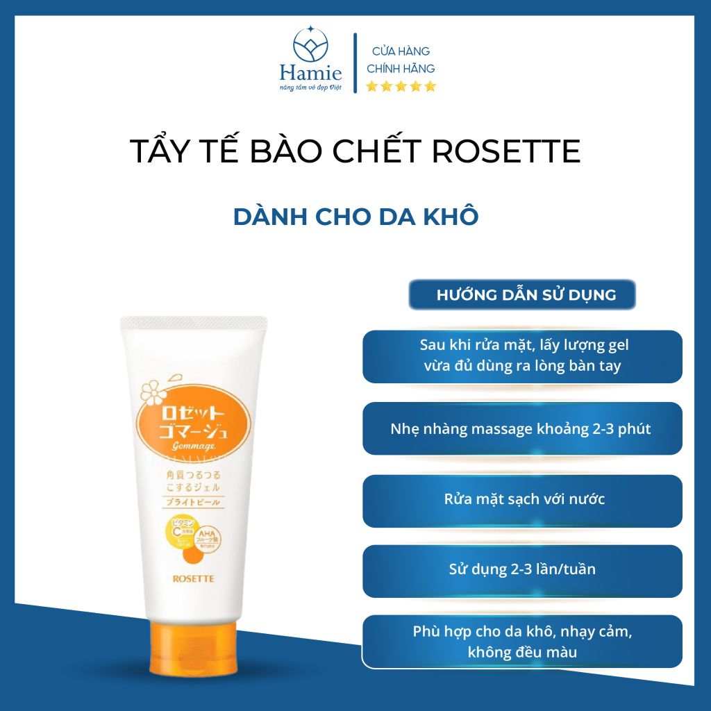 Gel Tẩy Da Chết Rosette 120gr Dành Cho Da Khô Nhật Bản