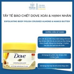 Tẩy Tế Bào Chết Body Dove Xoài & Hạnh Nhân 298gr Mỹ
