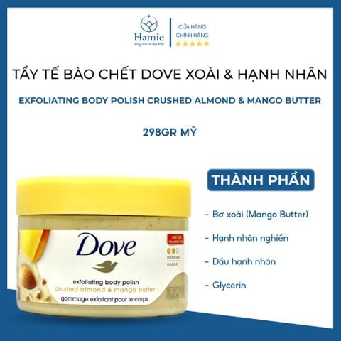Tẩy Tế Bào Chết Body Dove Xoài & Hạnh Nhân 298gr Mỹ