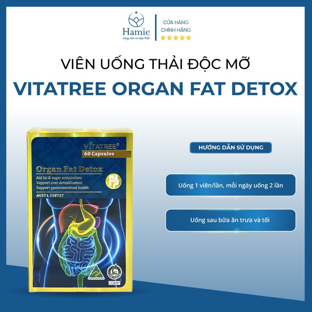 Viên Uống Thải Độc Mỡ Nội Tạng Vitatree Organ Fat Detox 60 Úc