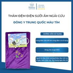 Thảm Đệm Điện Sưởi Ẩm Ngải Cứu Đông Y Trung Quốc Màu Tím