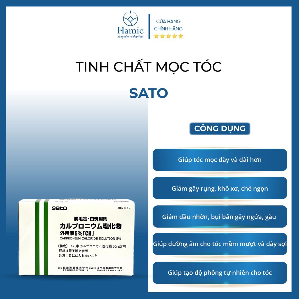 Kích Mọc Tóc Sato Nhật Bản 30ml hộp 12 chai