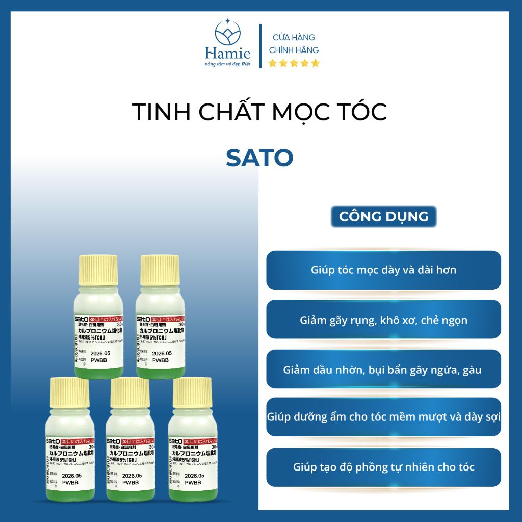 Tinh Chất Mọc Tóc Sato Nhật Bản 30ml set 5 chai