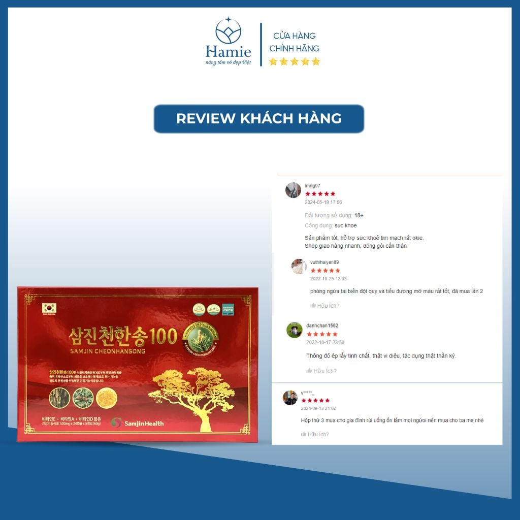 Viên uống Tinh Dầu Thông Đỏ Hàn Quốc Samjin Cheonhansong 500mg 120 Viên