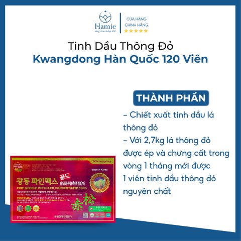 Tinh Dầu Thông Đỏ Kwangdong Hàn Quốc 120 Viên