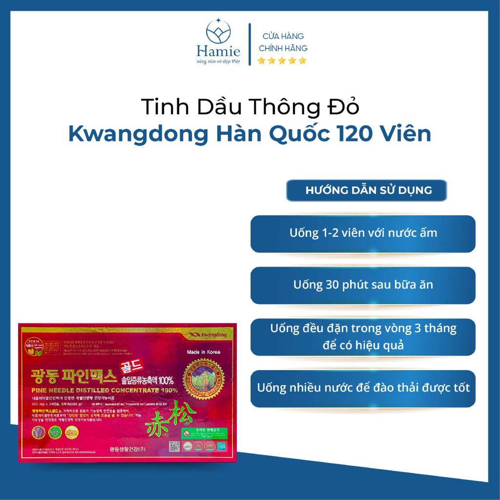 Tinh Dầu Thông Đỏ Kwangdong Hàn Quốc 120 Viên