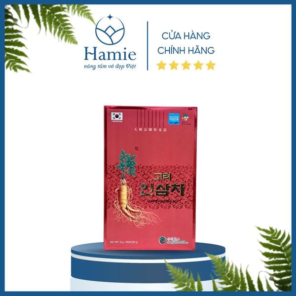 Trà Hồng Sâm Hàn Quốc Korean Ginseng Tea Samjin Health Hộp 100 Gói