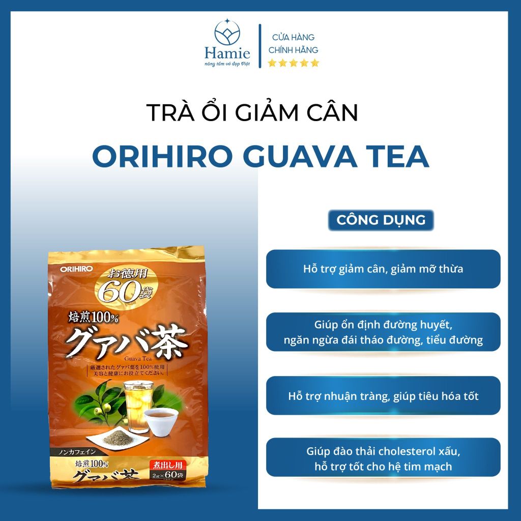 Trà Ổi Giảm Cân Orihiro Guava Tea Nhật Bản 2gr x 60 Gói