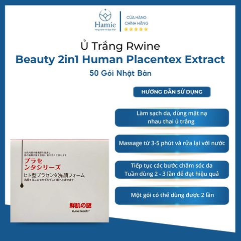 Ủ Trắng Rwine Beauty 2in1 Human Placentex Extract 50 Gói Nhật Bản