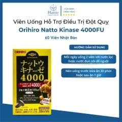 Viên Uống Orihiro Hỗ Trợ Điều Trị Đột Quỵ Natto Kinase 4000FU 60 Viên Nhật Bản