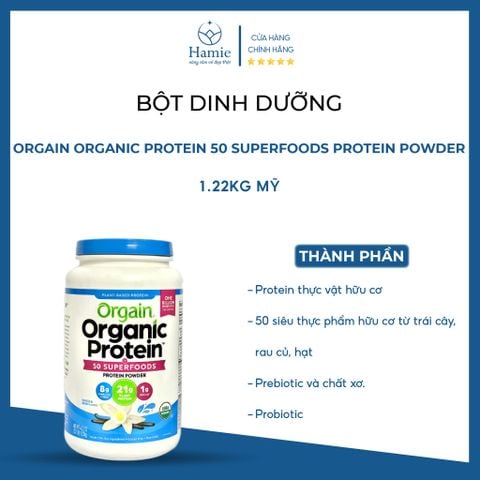 Bột Dinh Dưỡng Orgain Organic Protein 50 Superfoods 1.22kg Mỹ