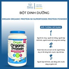 Bột Dinh Dưỡng Orgain Organic Protein 50 Superfoods 1.22kg Mỹ