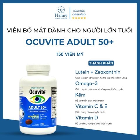 Ocuvite 150 Viên Bổ Mắt Dành Cho Người Lớn Tuổi Adult 50+Mỹ