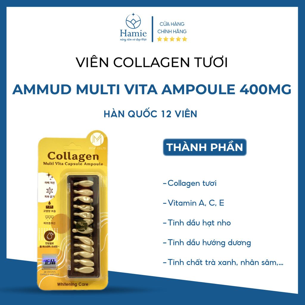 Viên Collagen Tươi Ammud Multi Vita Ampoule 400mg Hàn Quốc 12 Viên