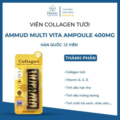 Viên Collagen Tươi Ammud Multi Vita Ampoule 400mg Hàn Quốc 12 Viên