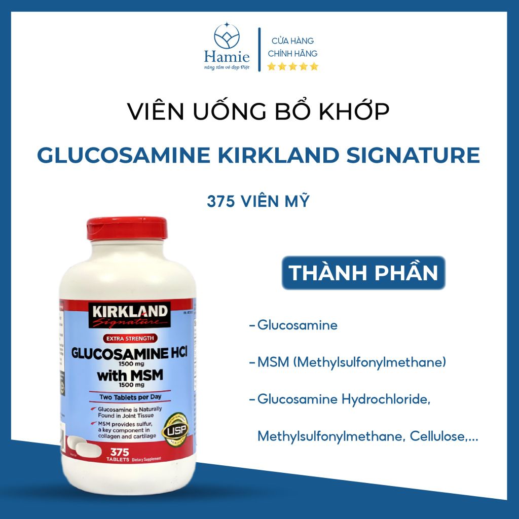 Viên Uống Bổ Khớp Glucosamine Kirkland Signature 375 Viên Mỹ
