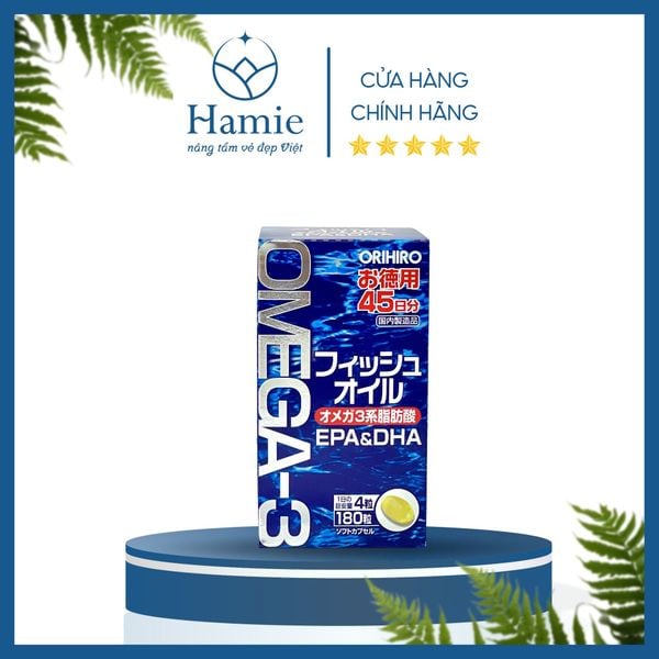 Viên Uống Bổ Mắt Nhật Orihiro Omega 3 EPA & DHA 180 Viên Nhật Bản