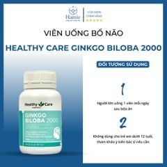 Bổ Não Úc Healthy Care Ginkgo Biloba 2000 100 Viên