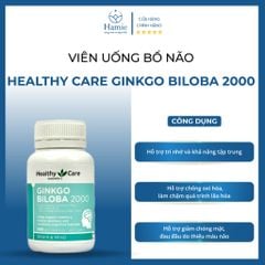 Bổ Não Úc Healthy Care Ginkgo Biloba 2000 100 Viên