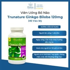 Thuốc Uống Bổ Não Mỹ Trunature Ginkgo Biloba 120mg 340 Viên