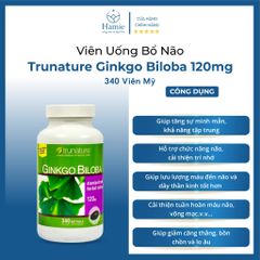 Thuốc Uống Bổ Não Mỹ Trunature Ginkgo Biloba 120mg 340 Viên