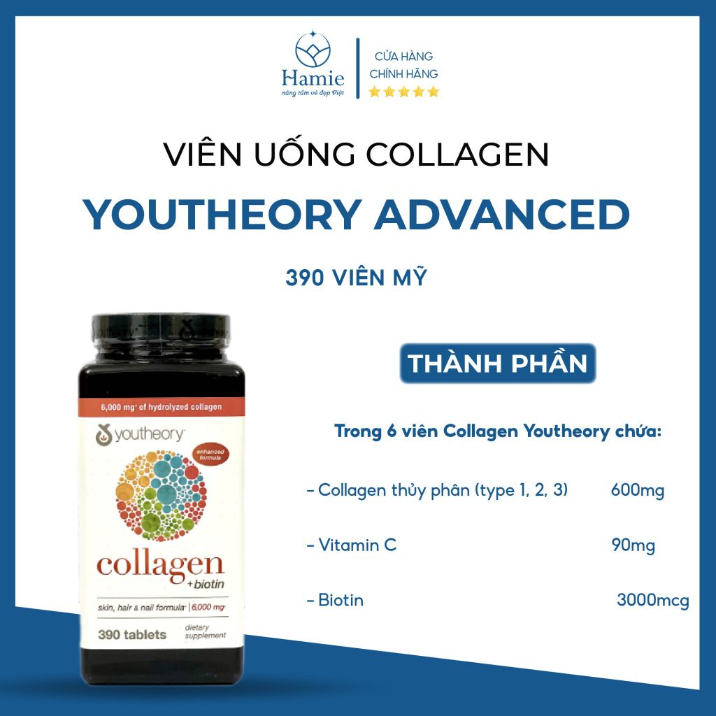 Viên Uống Collagen Youtheory Advanced 390 Viên Mỹ