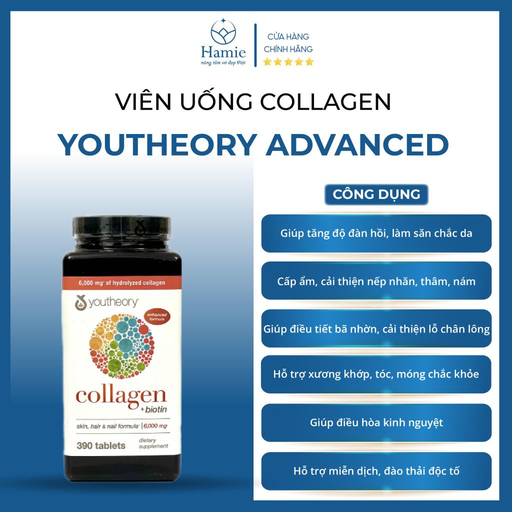 Viên Uống Collagen Youtheory Advanced 390 Viên Mỹ