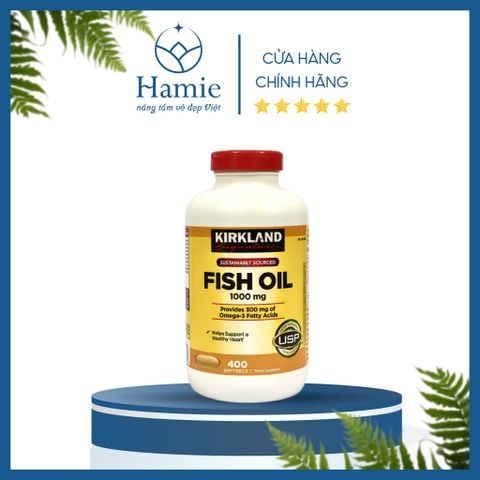 Viên Uống Dầu Cá Fish Oil 1000mg Kirkland Signature 400 Viên Mỹ