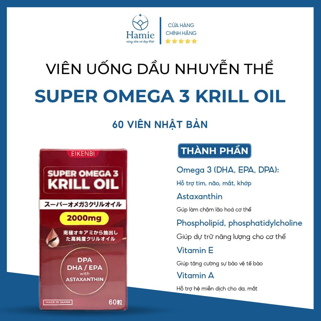 Viên Uống Dầu Nhuyễn Thể Super Omega 3 Krill Oil 60 Viên Nhật Bản