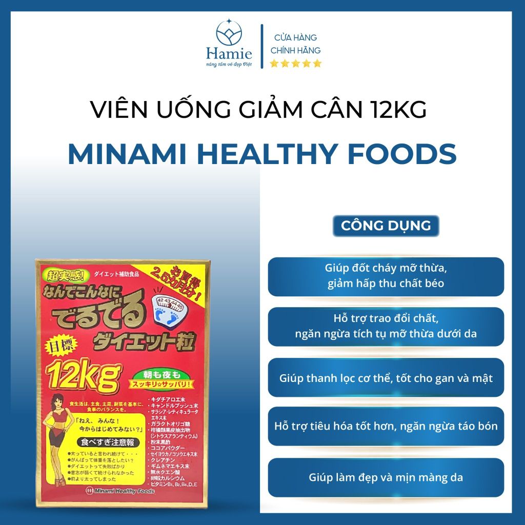 Viên Uống Giảm Cân 12kg Minami Healthy Foods Nhật Bản Hộp 75 Gói