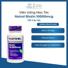 Thuốc Mọc Tóc Biotin của Mỹ 10,000mcg 100 Viên