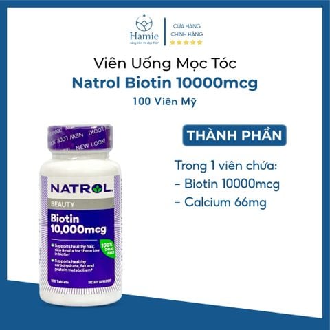 Thuốc Mọc Tóc Biotin của Mỹ 10,000mcg 100 Viên