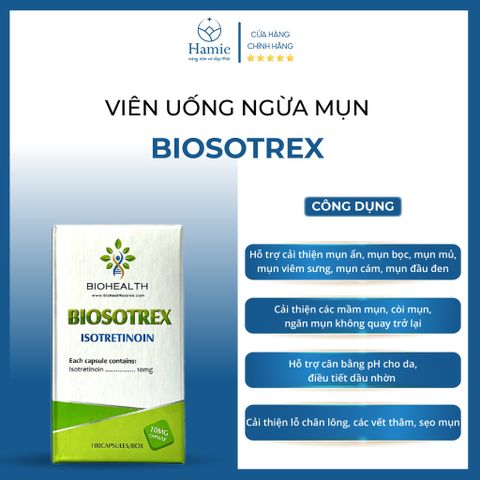 Viên Uống Ngừa Mụn Biosotrex Mỹ Hộp 100 Viên