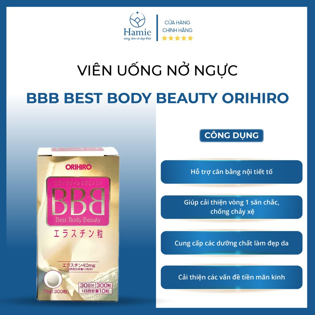 Viên Uống Nở Ngực BBB Best Body Beauty Orihiro 300 Viên Nhật Bản