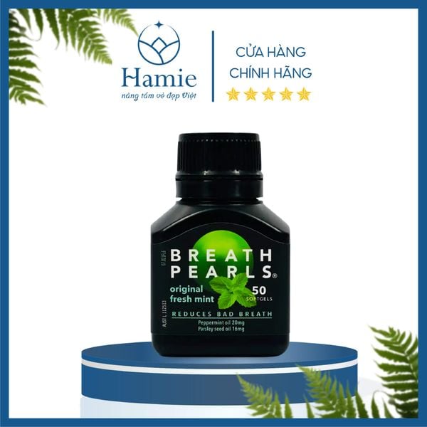 Breath Pearls Chính Hãng Viên Uống Thơm Miệng Original Úc 50 Viên
