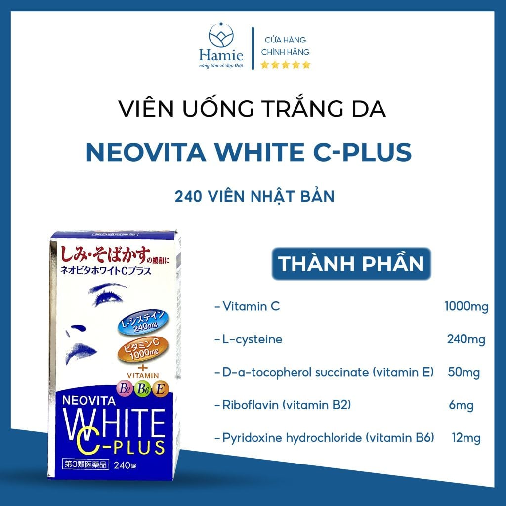 Viên Uống Trắng Da Neovita White C-Plus 240 Viên Nhật Bản