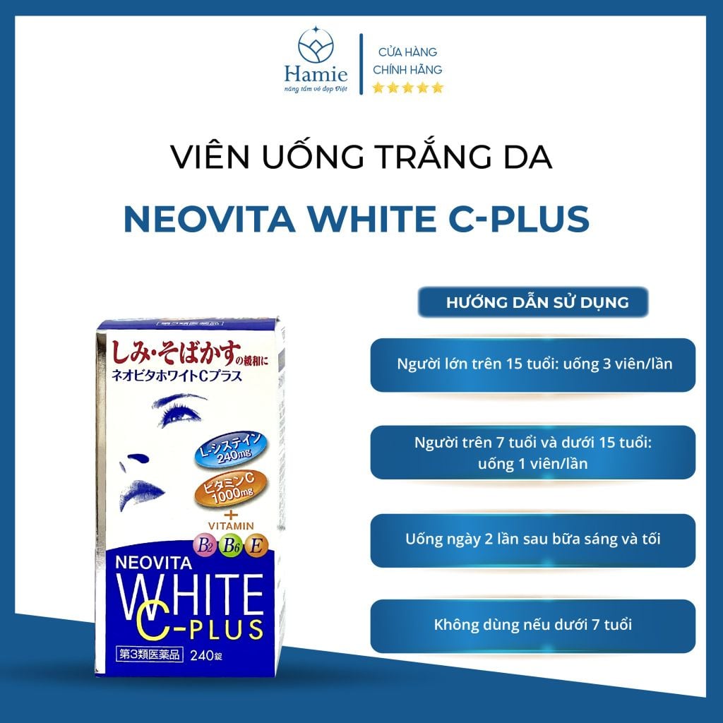 Viên Uống Trắng Da Neovita White C-Plus 240 Viên Nhật Bản