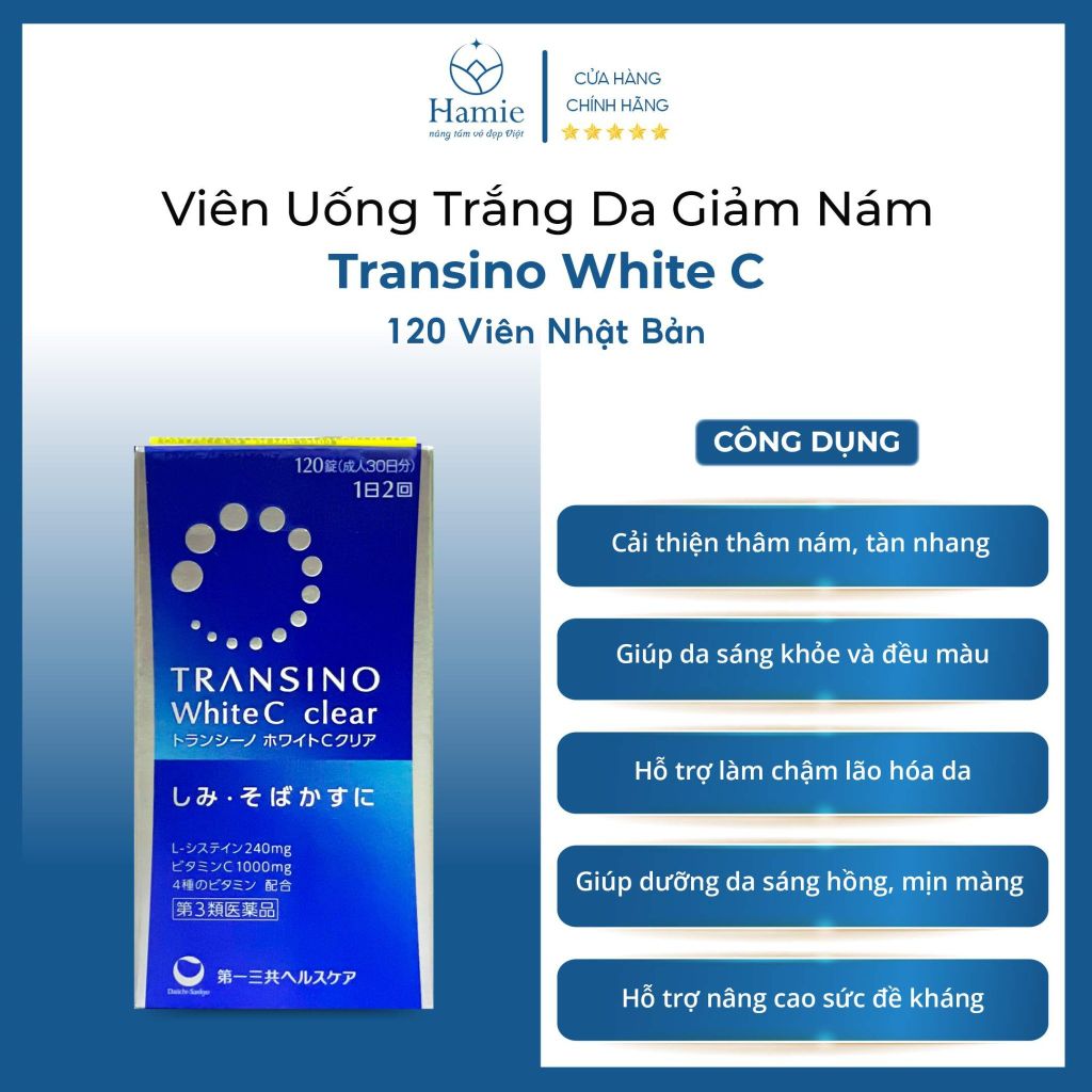 Transino White C - Viên Uống Trắng Da Giảm Nám 120 Viên Nhật Bản