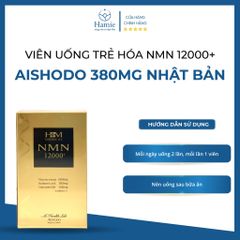 NMN 12000+ Aishodo Viên Uống Trẻ Hóa  380mg Nhật Bản Hộp 60 Viên