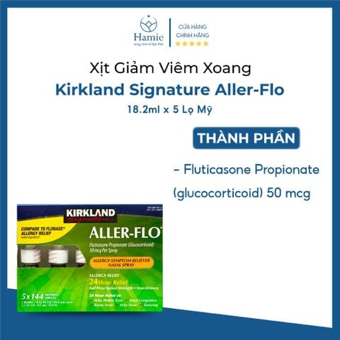 Thuốc Xịt hỗ trợ Xoang Kirkland Signature Aller-Flo 18.2ml x 5 Lọ Mỹ