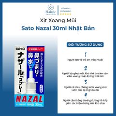 Xịt Xoang Mũi Sato Nazal 30ml Nhật Bản
