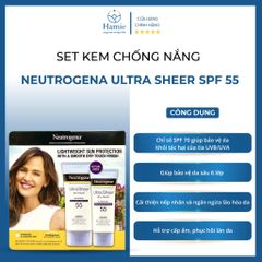 Set Kem Chống Nắng Neutrogena Ultra Sheer SPF 55 Mỹ